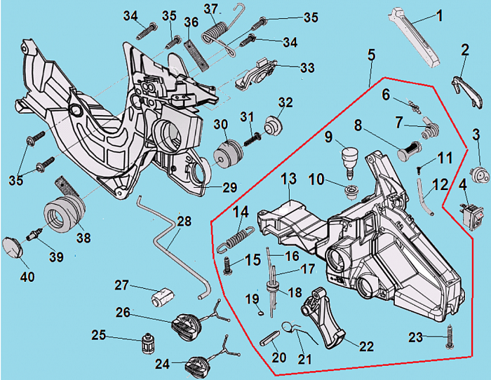 3 БАК - АМОРТИЗАТОР - ПРОБКА БЕНЗОПИЛА CHAMPION 241-16
