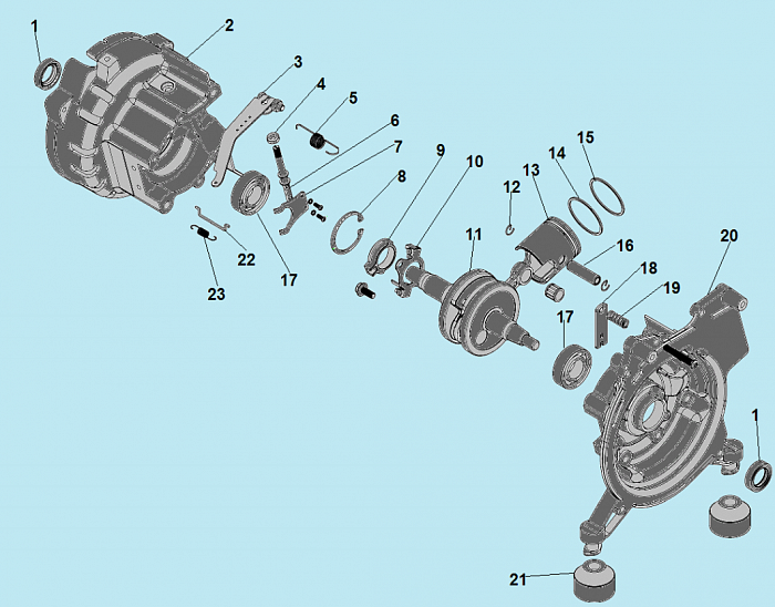 2 ПОРШЕНЬ - ЦИЛИНДР - КАРТЕР - КОЛЕНВАЛ - САЛЬНИК ГЕНЕРАТОР CHAMPION GG951DC