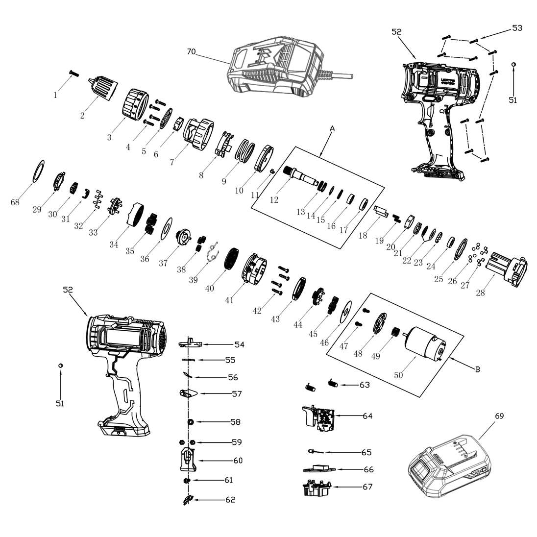 Дрель-шуруповерт ударная, без АКБ, в коробке ДШУ-185