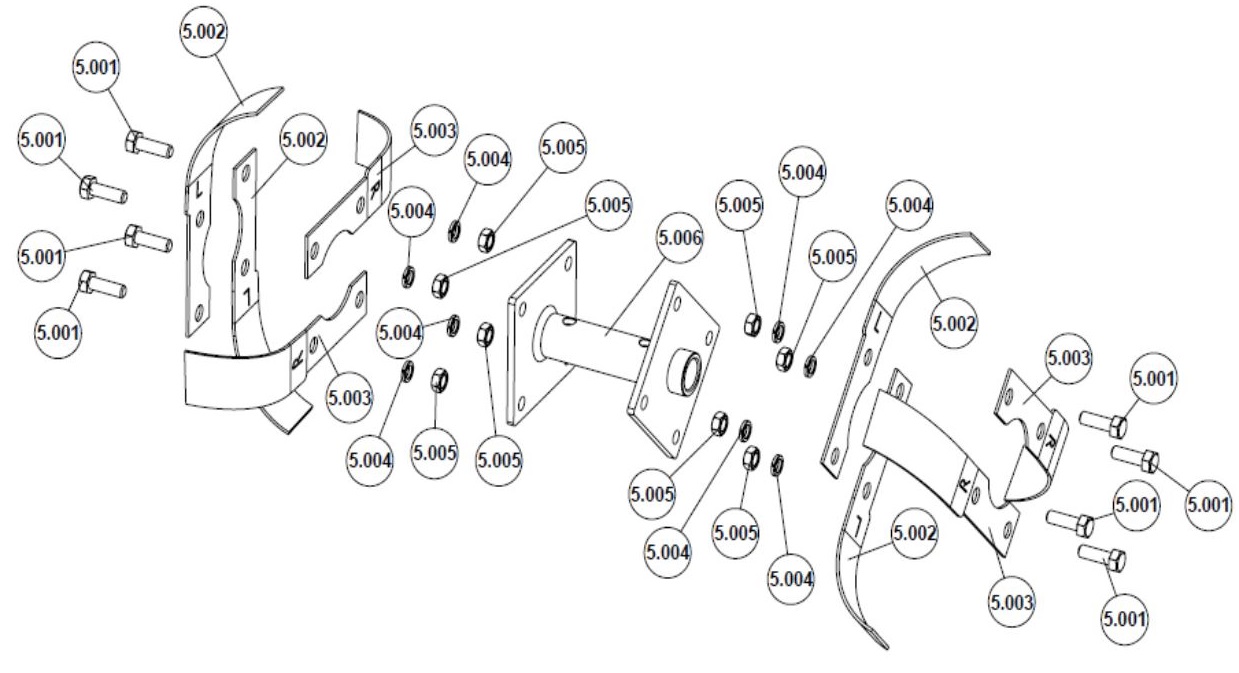 ЗАПЧАСТИ ДЛЯ КУЛЬТИВАТОРА БЕНЗИНОВОГО ELITECH КБ 4 (ШНЕК ЛЕВЫЙ)