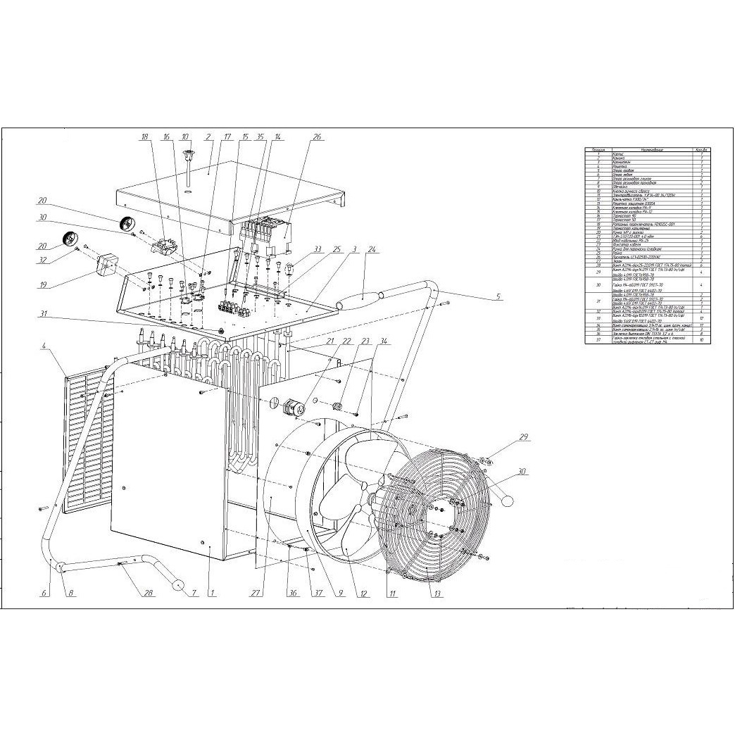 Пушка тепловая, М2, 380В ЗТПЭ-24000-Ф_М2